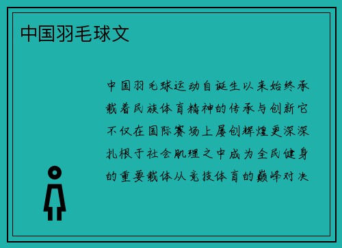 中国羽毛球文